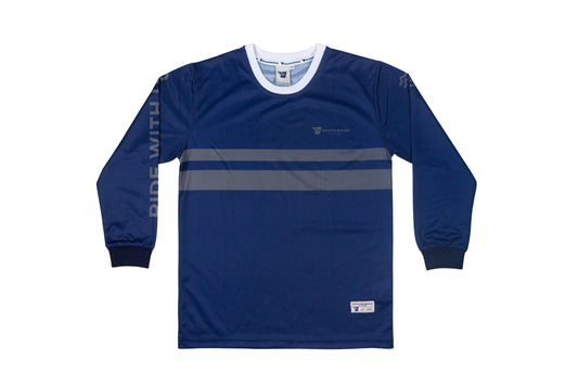 GW "Gradient" long-sleeves Riding Jersey ( Navy Blue )